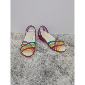 Crocs Isabella Huarache Strappy Jelly Multi Color Sandals Women's Size 9